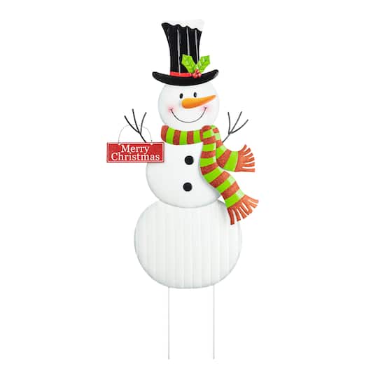 Glitzhome® 40" Metal Snowman Yard Stake